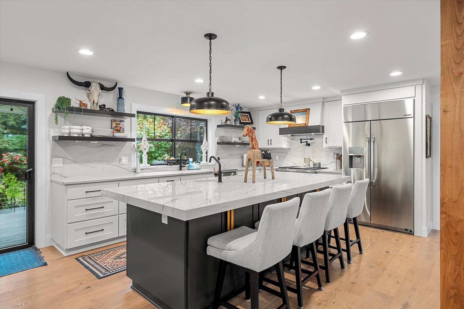 Kitchen island with bar seating