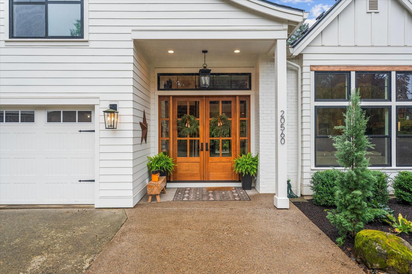 Double wood front doors